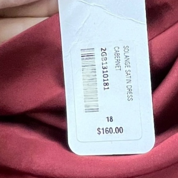 Soft Surroundings Solange Cabernet Satin Cowl Neck Long Sleeve Maxi Dress Sz 18 - Picture 3 of 7